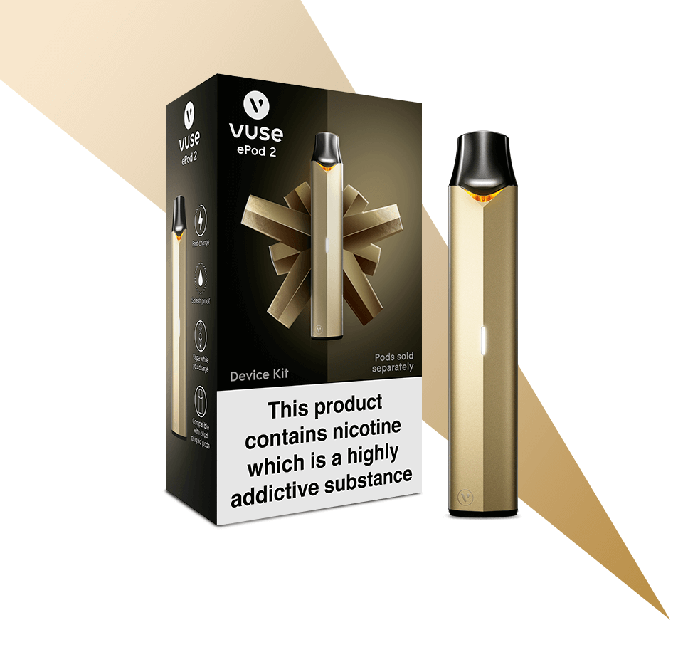 Vuse UK: Vaping: ePod 2 Device Gold - Device with origami and shard